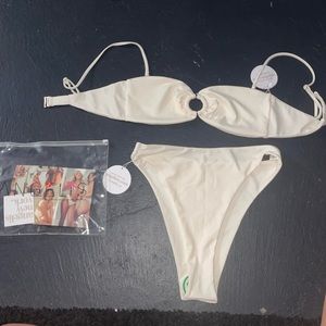 White high wasted bathing suit